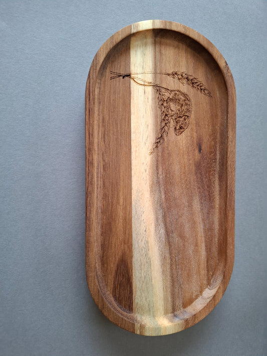 small acacia wood tray