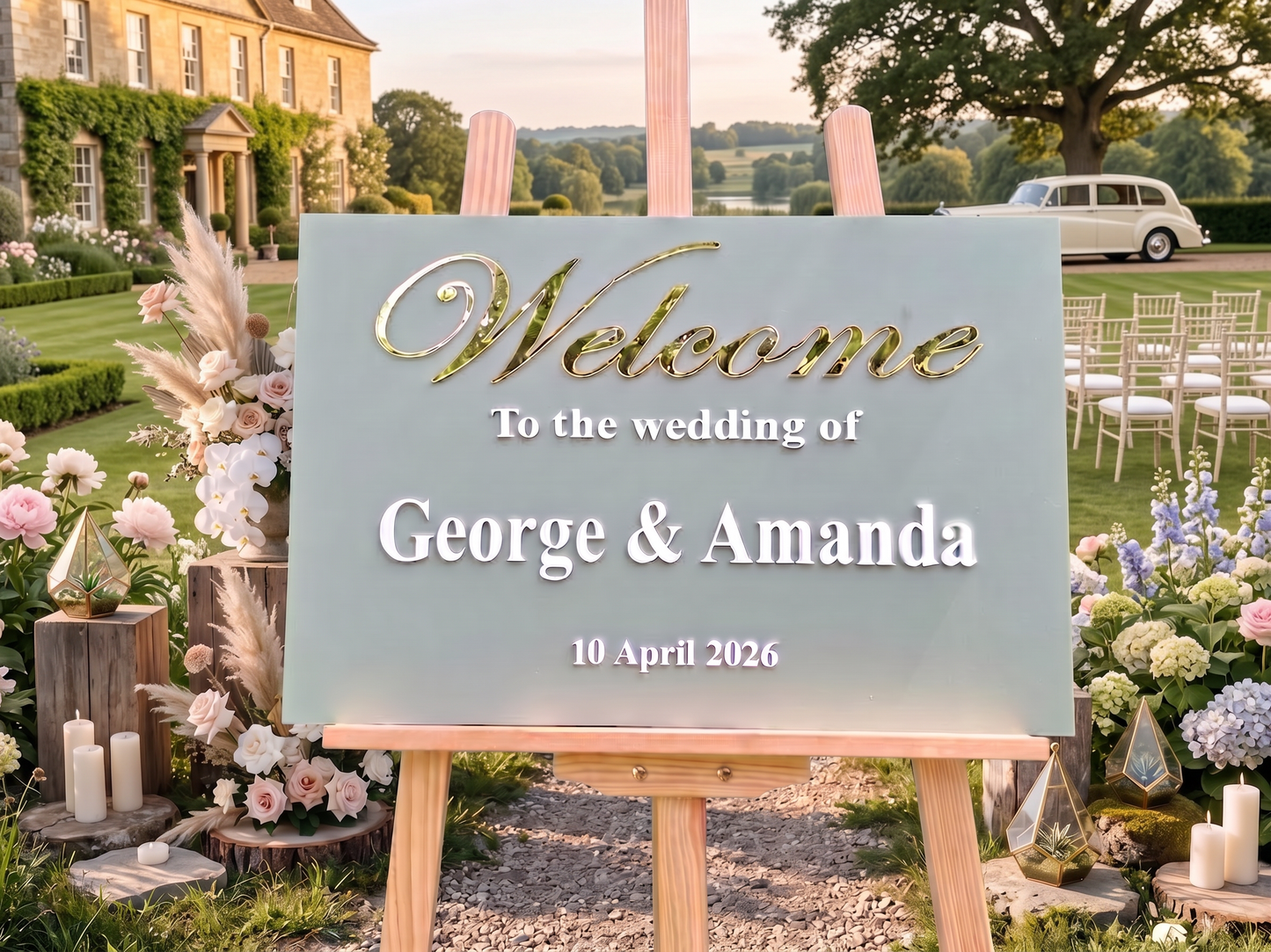 Wedding Welcome sign (landscape) - Acrylic