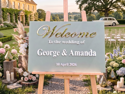 Wedding Welcome sign (landscape) - Acrylic