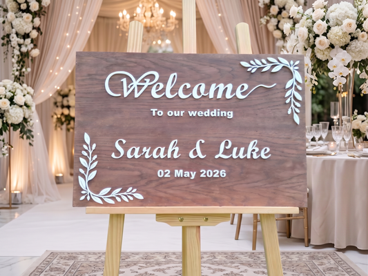 Wedding welcome sign - wood & acrylic