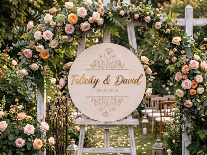 Wedding welcome sign - round
