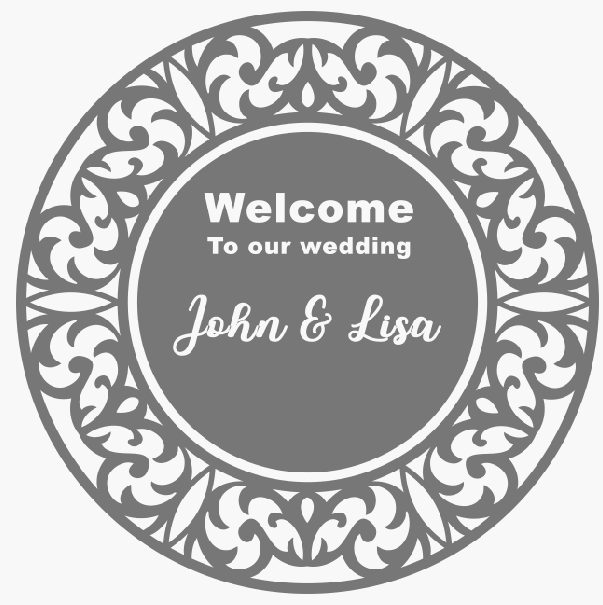 Wedding welcome sign - round