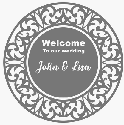 Wedding welcome sign - round