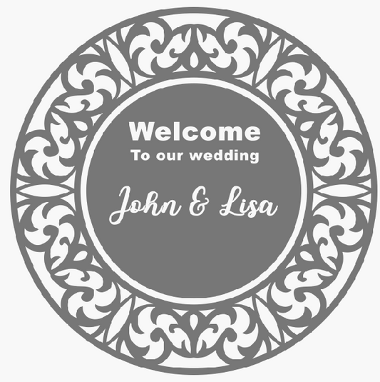 Wedding welcome sign - round