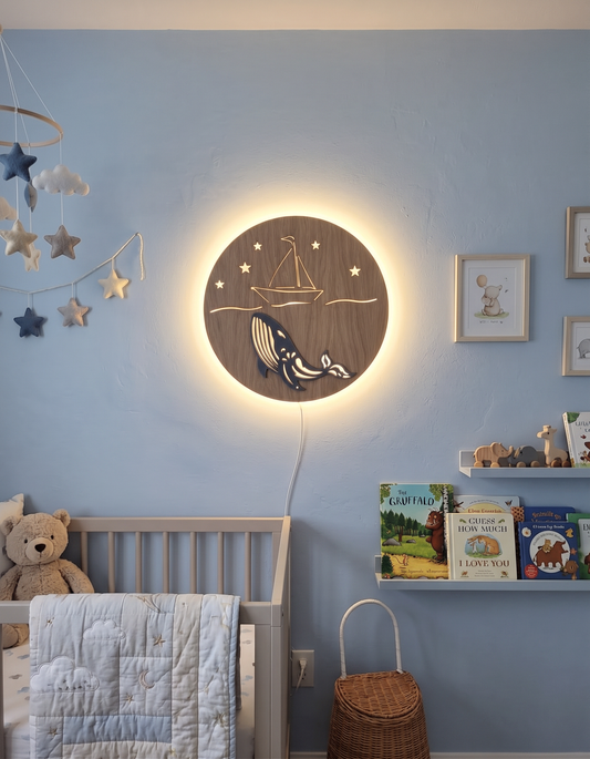 Wall mounted light - whale & boat