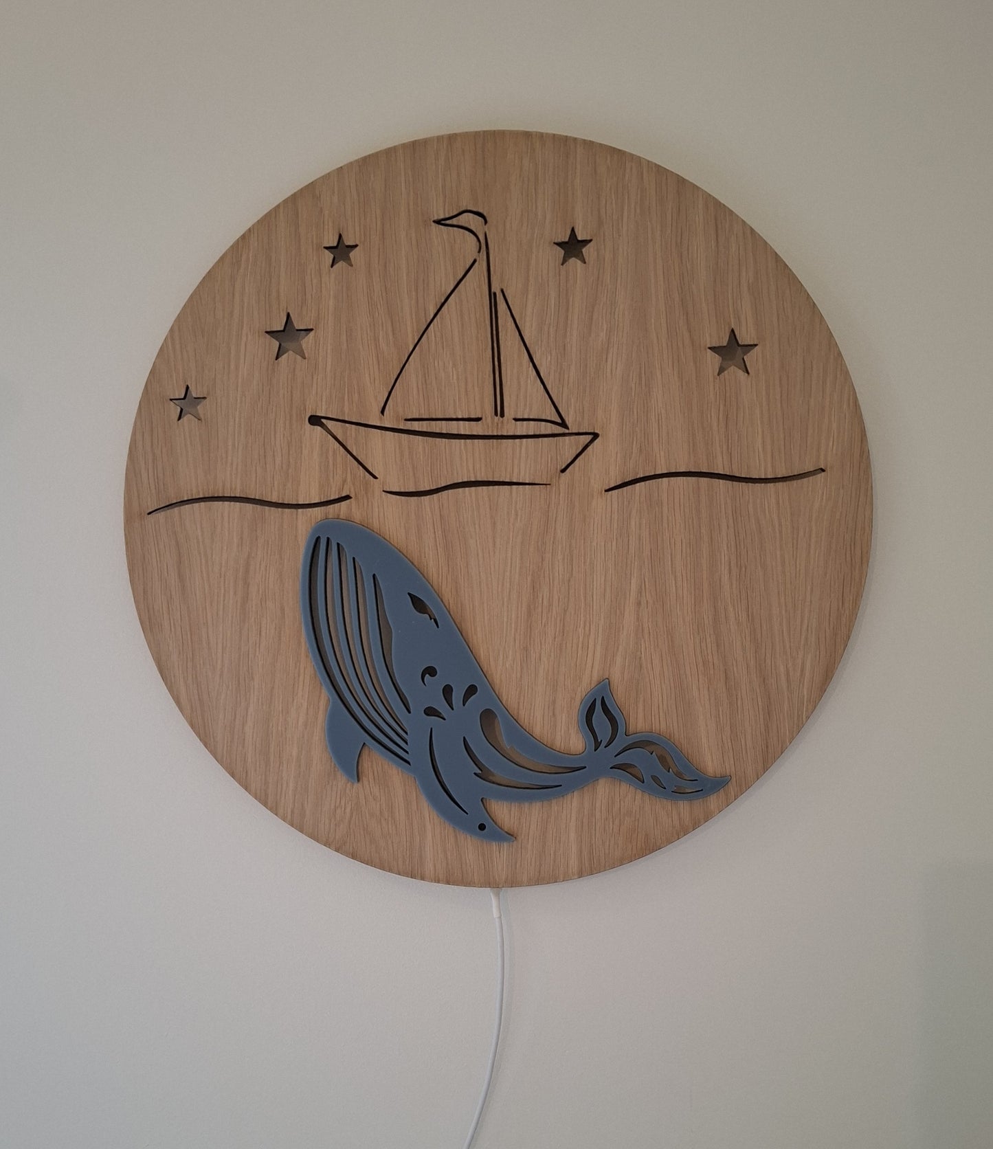 Wall mounted light - whale & boat