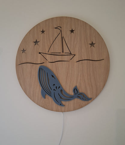 Wall mounted light - whale & boat