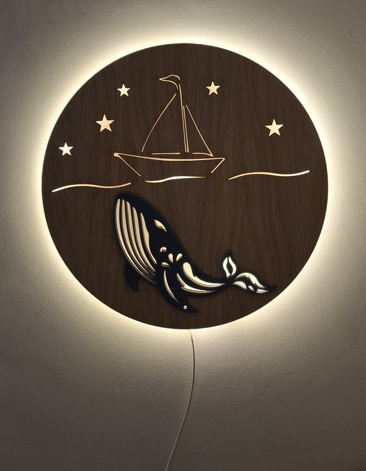 Wall mounted light - whale & boat